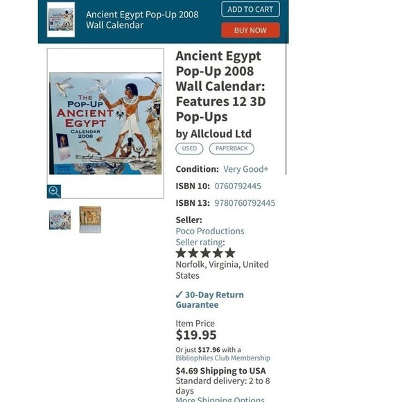 Ancient Egypt Pop-Up 2008 Wall Calendar: Features‎ 12 3D Pop-Ups by Allcloud Ltd - Picture 12 of 12